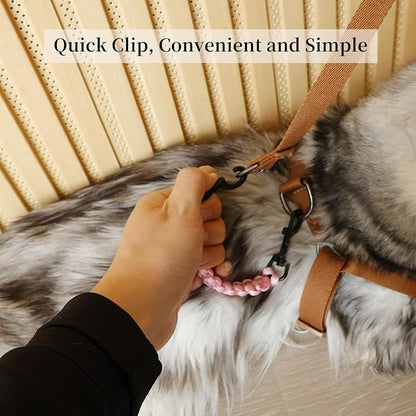 2 PCS Dog Collar Safety Clips, Backup Clip Connector, Prong Collar, Dual Clasps Rotating Buckle for Small and Medium Dogs (Pink+Black)