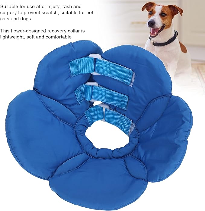 Dog Cone Collar, Wound Healing Protective Cone Surgery Recovery Collars Dog Donut Collar After Surgery Elizabethan Collar for Dogs Adjustable Soft Neck Cone for Small Pet (L)