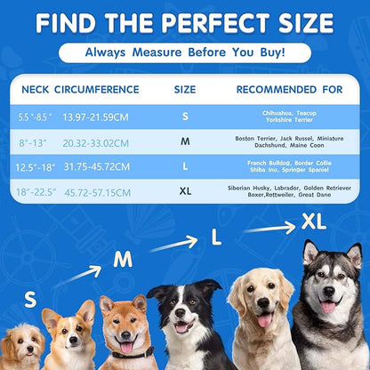 Soft Dog Cone Alternative - Adjustable Recovery Collar for Post-Surgery, Neck Donut E-Collar for Small Medium Large Dogs, Comfy Elizabethan Substitute，XL 18"-22.5"