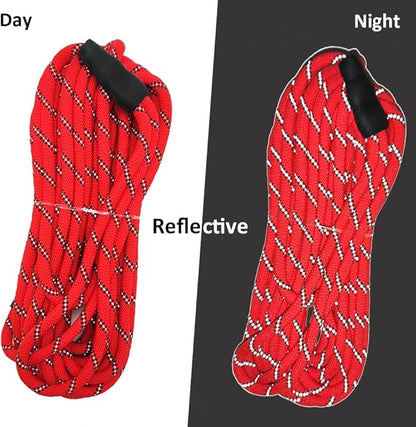 30FT Long Slip Lead Leash, Anti-Choking Reflective Training Rope Leash for Medium Dogs Small Puppy Pets (red)