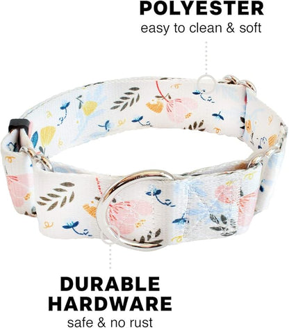 Downtown Pet Supply - Martingale Collar for Dogs - Big, Wide & Thick Dog Training Collar - Escape-Proof, Weatherproof, Durable and Comfortable - Floral - Large