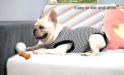 Dogs Cats Recovery Suit XX-Large for After Surgery, Professional Pet Recovery Shirt Dog Abdominal Wounds Bandages, Substitute E-Collar & Cone,Prevent Licking Dog Onesies,Black-White XXL