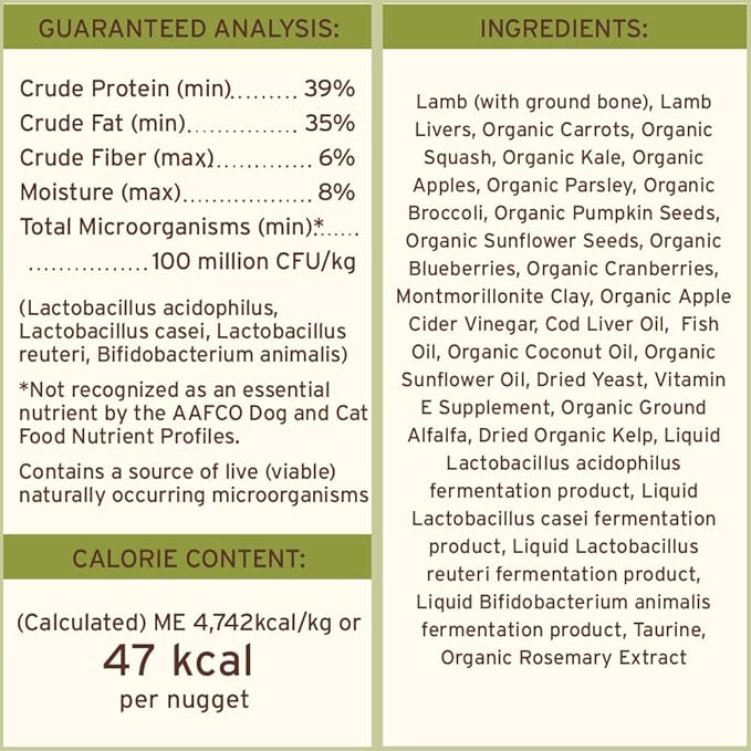 Primal Freeze Dried Raw Dog Food Nuggets, Lamb, Complete & Balanced Meal, Also Use as Topper or Treat, Premium, Healthy, Grain Free, High Protein Raw Dog Food, 30 oz