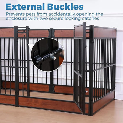 Dog Playpen, 31.5" Height Dog Pen Indoor, Heavy Duty, Safe and Sturdy, Furniture Style Puppy Pen