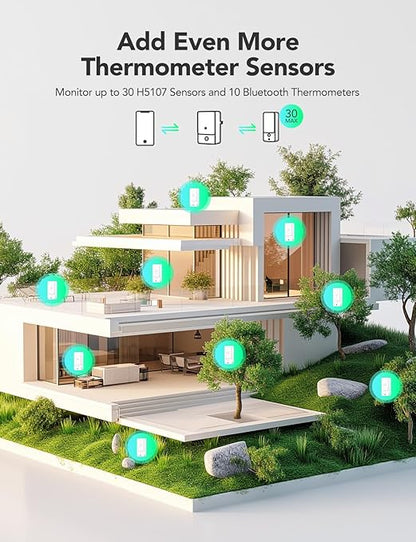 GoveeLife Indoor WiFi Thermometer Hygrometer 3Pack, Smart Humidity Temperature Sensor with IP 65 Waterproof, App Notifications, 2-Year Free Data Storage Export, Temperature Humidity for Home Patio