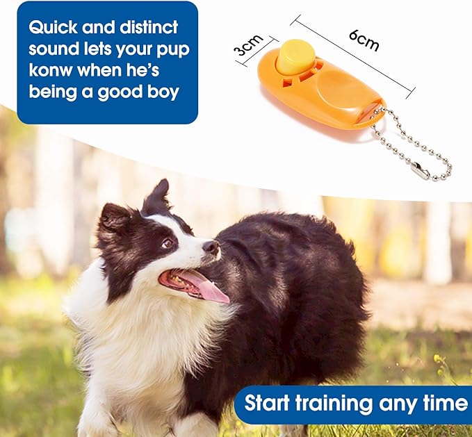 BAAPET 15/20/30/50/100 ft Long Dog Training Leash with Clickers for Small, Medium and Large Dogs or Cats (100 Feet, Orange)