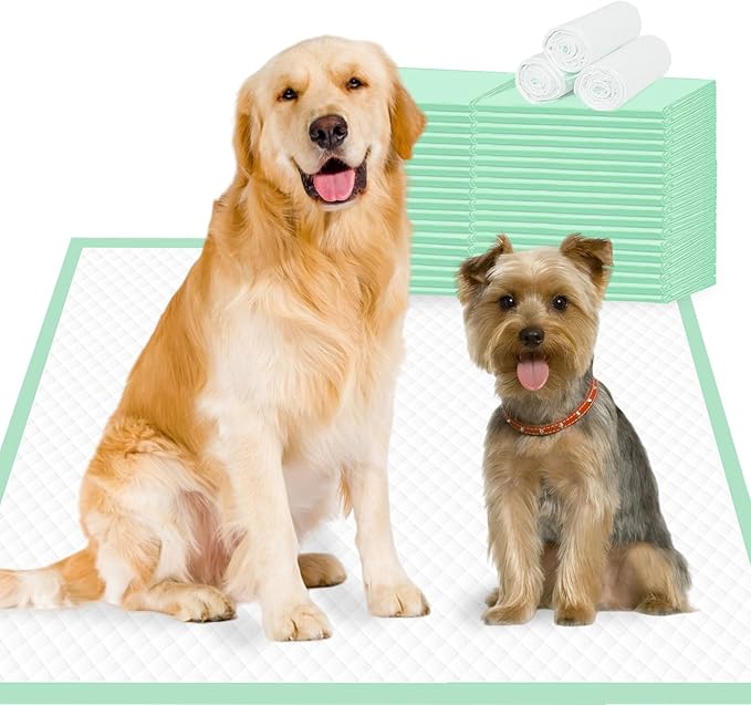 Dog Pee Pads Extra Large 30" × 36" - 40 Count, XXL Urine Underpads｜Unscented Green Pet Pee Pads, Super Absorbent & Leak-Proof Potty Pads for Doggies