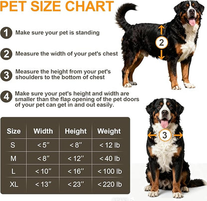 XL Dog Door for Wall, All Aluminum Extra Large Dog Door, Heavy Duty Pet Door Easy to Install, 2 Magnetic Flaps Energy Efficient, Telescoping Tunnel for Exterior Walls, Pet Up to 220 Lb-Black