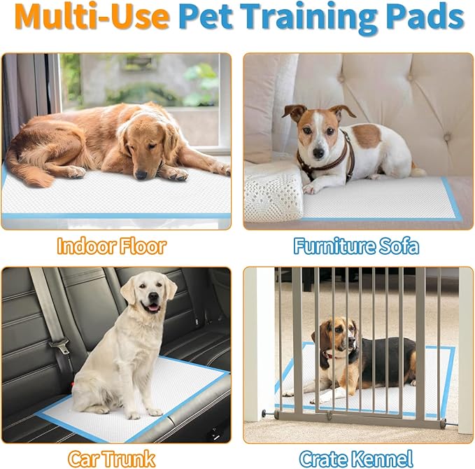 Bolux Dog and Puppy Training Pads, 13”×18” Disposable Dog Pee Pads, 100/Counts Ultra Absorbent & Leak-Proof Pet Underpads, Dry Quickly Pee Pad for Dog Cats Rabbits or Other House Training Pet