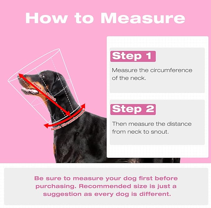 Dog Cone Collar After Surgery,Adjustable Soft Dog Cat Recovery Collar to Stop Licking Wounds,Comfortable Light-Weight Elizabethan Collar for Dogs Anti-Bite Lick Protective Wound,Pink,S