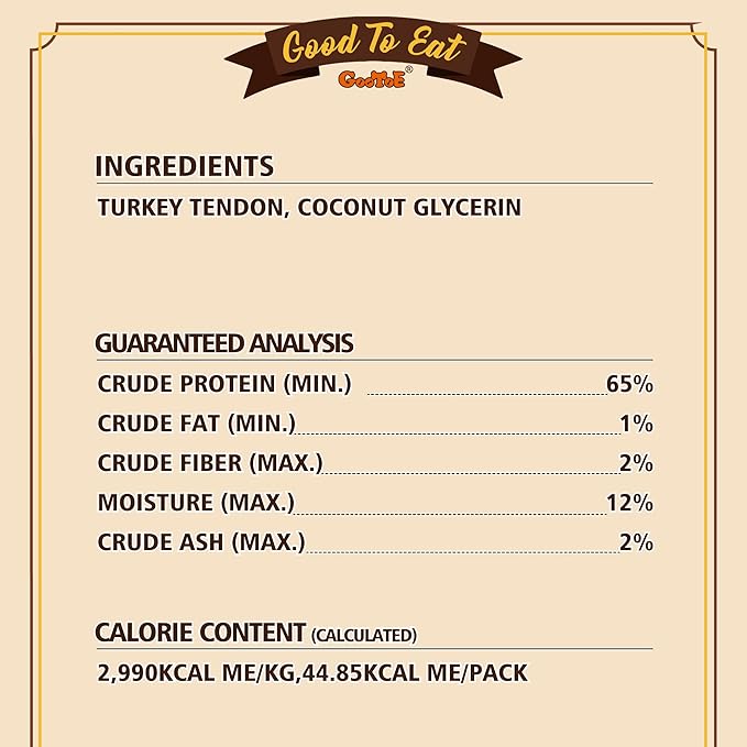 Gootoe Turkey Tendons for Dogs –All-Natural, Hypoallergenic Dog Treats, Rawhide Alternative, Long Lasting Puppy Chews, Healthy Dog Treats for Small Breeds, Lollipop (S), 5 Count Pack