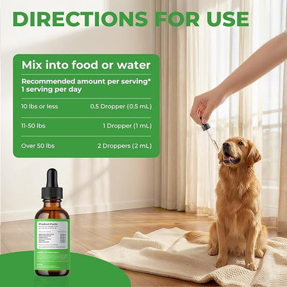 Dog Cough Relief - Collapsed Trachea Treatment for Dogs - Throat Calm Herbal Drops with Slippery Elm & Mullein - Trachea Supplement for Coughing & Airway Comfort