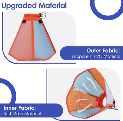 AOFITEE Large Dog Cone - Soft Dog Cone to Stop Licking, Adjustable Extra Large Cones Dogs for Wound Healing, Pet Elizabethan Cones Collar After Surgery, XL Fabric Pet E-Collar, OrangeBlue X-Large