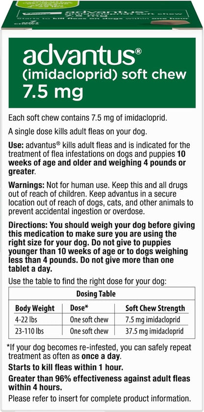 Advantus Dog Fast Acting Oral Flea Treatment Soft Chewable 4 - 22 lbs. | 7 ct.
