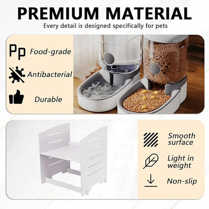 Elevated Gravity Pet Feeder & Water Dispenser Combo for Medium/Large/Senior Dogs - 4L/135oz Capacity, 5 Adjustable Height Settings, Cervical-Friendly Design Reduces Neck Strain