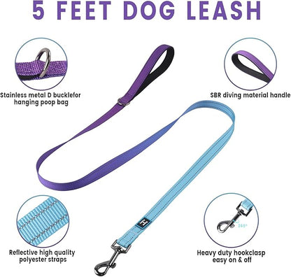 Roses&Poetry Dog Harness Large Breed, Adjustable No Pull Vest Harness and Leash Set, Reflective Puppy Harnesses with Comfort Padded Handle for Pet Training Outdoor Walking（Gsky-XL