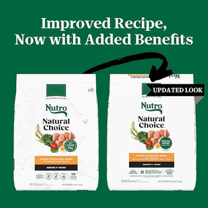 Nutro Natural Choice Senior Dog Food Dry Recipe, Chicken and Brown Rice Recipe, Dry Dog Food, 30 lb. Bag