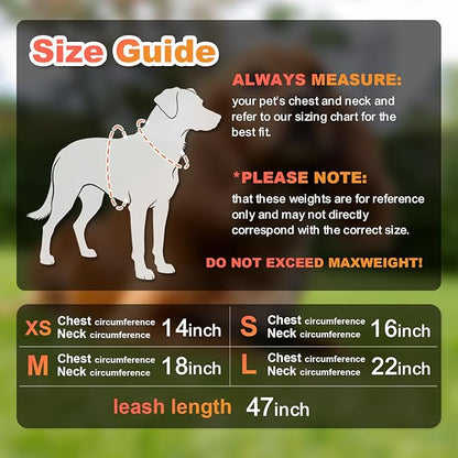 Dog Harness Medium Sized Dogs, Puppy Harness and Leash Set for Training, Running, Walking, Suitable for Small and Medium Dog Vest, Orange, XS