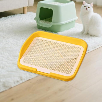 Dog Toilet Training, Toilet Puppy Pad Holder, Non-Slip, with Column, Dog Pee Holder, Training Pad for, Home, Dorm, Yellow