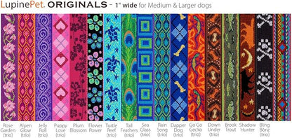 LupinePet Originals 1" Turtle Reef 2-Foot Traffic Lead/Leash for Medium and Larger Dogs