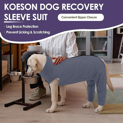 KOESON Dog Recovery Suit for Hind Leg, Soft Recovery Sleeve for Female Male Dogs, Pet Rear Leg Wound Cover to Stop Licking, Dog Surgery Shirt for Rear Legs