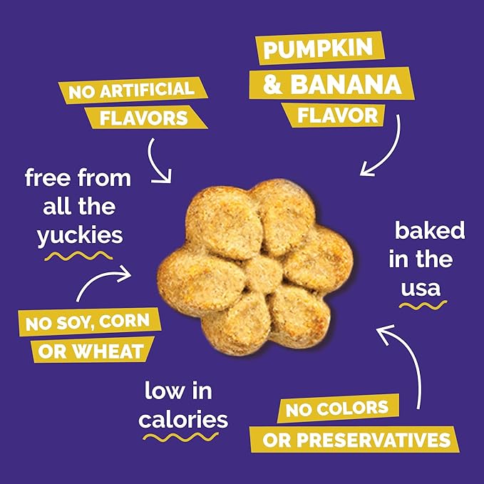 Fruitables Baked Dog Treats Variety Pack of 8 (Pumpkin & Apple, Banana, Blueberry, Cranberry - 7 oz (8 Pack)