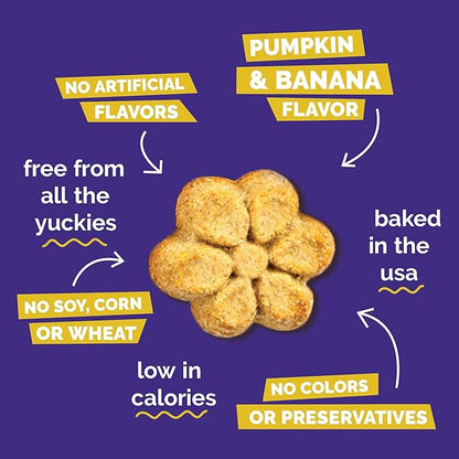 Fruitables Baked Dog Treats Variety Pack of 8 (Pumpkin & Apple, Banana, Blueberry, Cranberry - 7 oz (8 Pack)