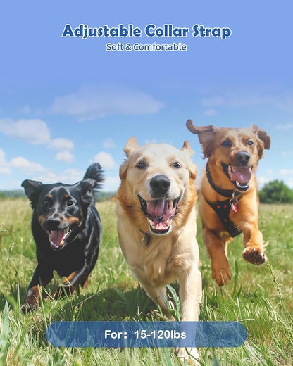 PATPET Shock Collar for Large Dog - Rechargeable Dog Training Collar with Remote for Medium Large Dogs 1000Ft Remote Range 3 Training Modes IPX7 Waterproof Blue,For 1 dog