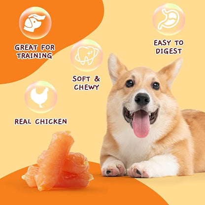 Jungle Calling Soft Chicken Sausage Dog Treats, Slow Roasted Tender Chicken Jerky for Small & Medium Dogs, Grain-Free High Protein Dog Training Treats, Easy to Chew, 10.6 oz