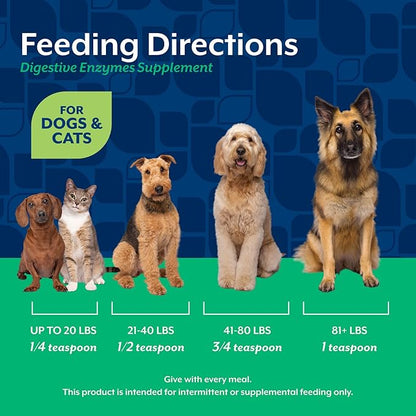 NaturVet – Digestive Enzymes - Plus Probiotics & Prebiotics – Helps Support Diet Change & A Healthy Digestive Tract – for Dogs & Cats – 1 lb Powder