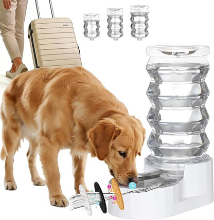 RIZZARI Gravity Dog Water Dispenser: 8L Large Auto-Refill Stainless Steel Pet Water Feeder - No-Spill BPA-Free Design for Large Dogs & Multi-Dog Homes - Everyday Indoor & Outdoor Spaces