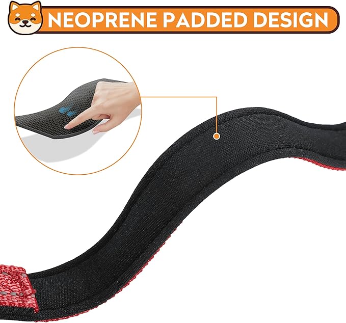 Reflective Dog Collar, Adjustable Soft Neoprene Padded Nylon Pet Collars with Buckle for Puppy and Small Dogs, Cats, Red,XS