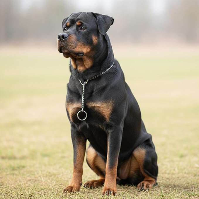 Dog P Snake Chain Chrome Plated Metal Dog Training Choke/Collar-Fully Guaranteed Against Rust Tarnish or Breakage-Recommended for Professional Training (Golden, 4mm * 24")