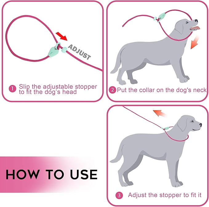 Dog Training Leash Slip Leads for Dogs 6 FT Slip Leash for Dogs Dog Lead with 6 Colors Strong Nylon No Pull Rope Dog Leash Dog Leashes for Small Medium Dogs (Rose Red)