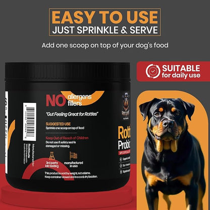 Probiotics for Dogs – Natural Dog Probiotics for Digestive Health, Gut Health, Yeast, Itchy Skin & Itchy Ears – Probiotic for Dogs – Dog Probiotic Supplement for Rottweilers