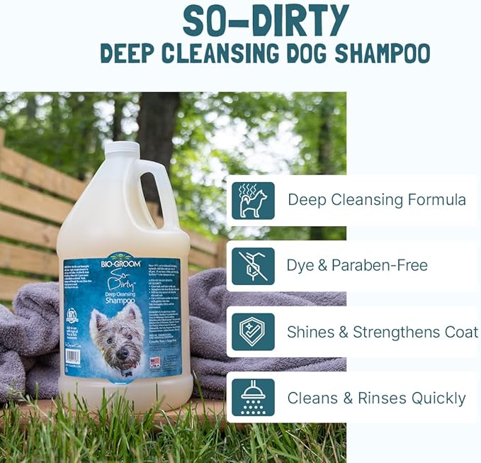 Bio-Groom So-Dirty Dog Shampoo - Quick Rinse Pet Shampoo, Dog Bathing Supplies, Puppy Wash, Grooming Supplies, Cruelty-Free, Made in USA - 12 fl oz 1-Pack