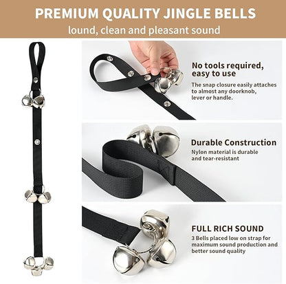 Luckyiren Upgraded Puppy Bells Dog Doorbells for Door Knob/Potty Training/Go Outside-Dog Bells for Puppies Dogs Doggy Doggie Pooch Pet Cat for Dog Lovers-Premium Quality-3 Snaps for Length Adjustment