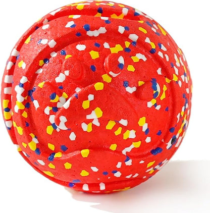 CAISHOW Dog Ball Squeak Toys (Bell Ball 5.12in Red)