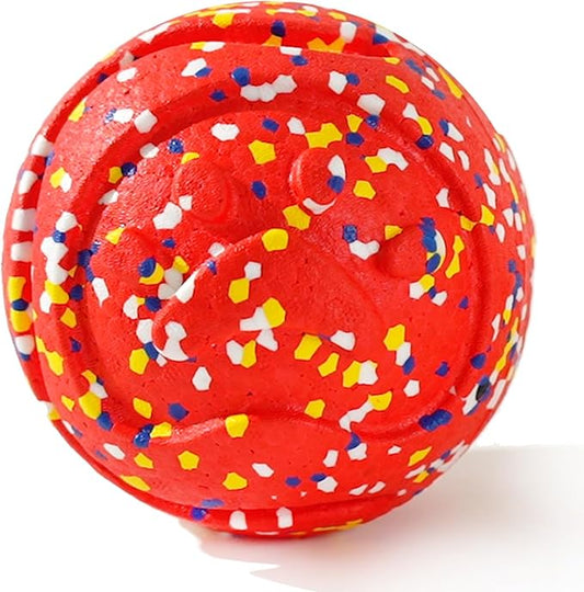 CAISHOW Dog Ball Squeak Toys (Bell Ball 5.12in Red)