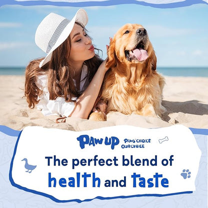 PAWUP Cod Skin Dog Treats with Duck Dog Snacks High Protein and Omega-3, Natural Dog Chews w/Taurine, 12.5 oz (12-15 Count)