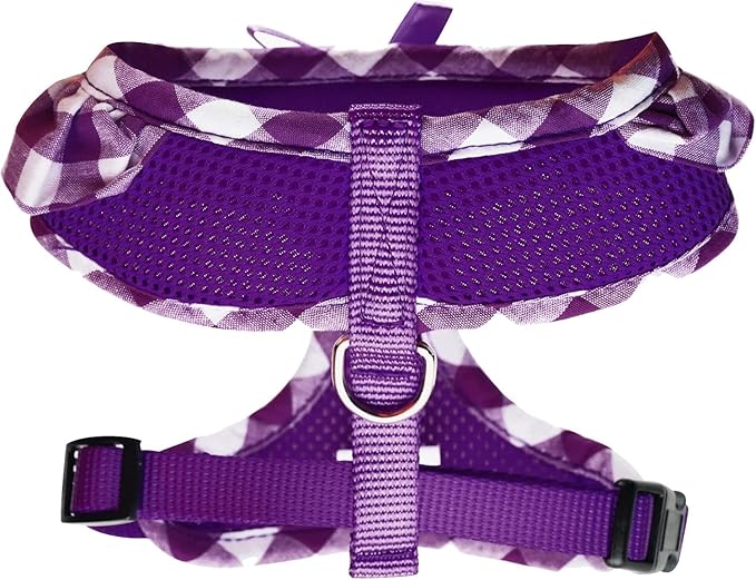 SuperBuddy Upgraded Soft Mesh Dog Harness, Super Breathable Lightweight Pet Harnesses for Puppy Dogs Outdoor Walking, Purple Dog Harness -Large