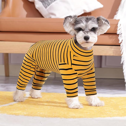 Kuoser Recovery Suit for Medium Dogs After Surgery, Long Sleeve Dog Surgery Recovery Suit, Dog Onesie for Abdominal Wounds Skin Disease, Yellow L