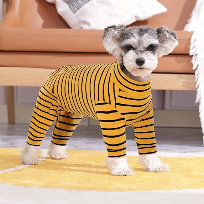 Kuoser Recovery Suit for Large Dogs After Surgery, Long Sleeve Dog Surgery Recovery Suit, Dog Onesie for Abdominal Wounds Skin Disease, Yellow XXL