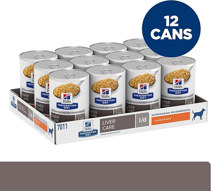 Hill's Prescription Diet l/d Liver Care Wet Dog Food, Chicken, 13 oz. Cans, 12-Pack