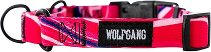 Wolfgang Heavy Duty Martingale Dog Collar with Quick Release Nylon Buckle for Walking & Training, MarbleSwirl Print, Large