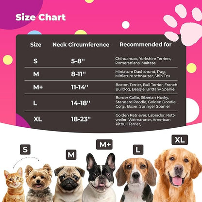 Dog Cone, Uadonile Inflatable Cone Collar for Dogs and Cats, Dog Neck Collar Recovery E-Collar Alternative After Surgery, Elizabethan Collar for Dogs Recovery(Tie-dye Rose Purple, XL)