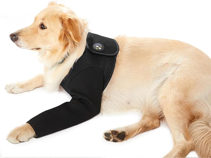 Coodeo Dog Recovery Suit, Cone Collar Alternative, Abrasion Resistant Dog Recovery Sleeve, Washable 2.5mm Thick and Waterproof, Pet Wounds Prevent Licking, Bite, Keep Dry (Black, M)