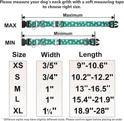 St.Patrick's Day Martingale Collar for Dogs with Buckle Adjustable Shamrock Spring Holiday Dog Collar (Clover, Small)