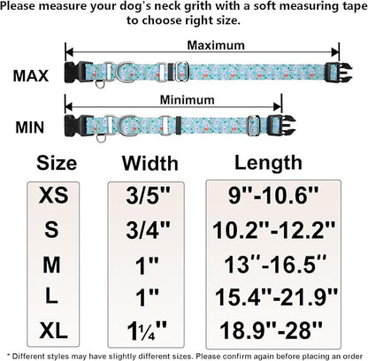 Easter Martingale Collar for Dogs with Buckle Bunny Dog Collar Adjustable Soft Nylon Girl Dog Collars for Small Dogs, Green Rabbit