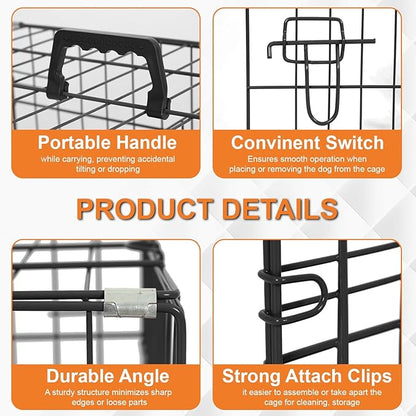 Dog Crate Dog Cage Dog Kennel Outdoor Metal Wire Double-Door Folding Pet Animal Pet Cage for Small Dog 30 inches with Double Door&Leak-Proof Pan Tray,Black